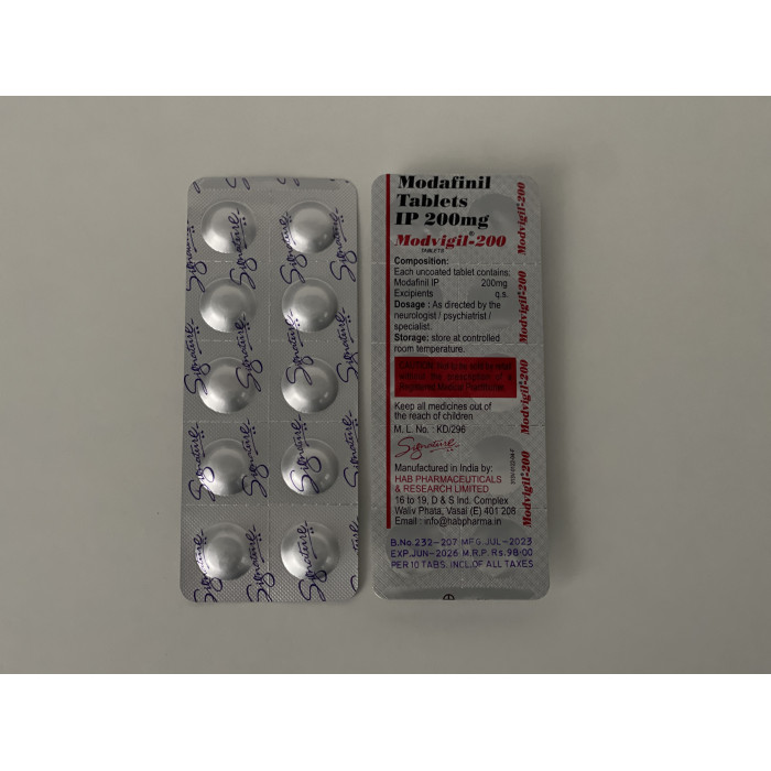 Модафинил Modvigil 200 mg 10 tab Hab Pharmaceuticals